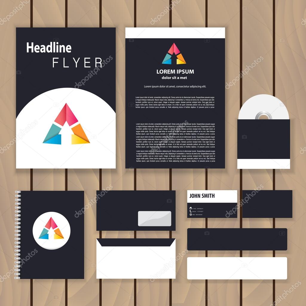 Creative corporate identity. Trendy business concept with triangle logo design template. Vector illustration.