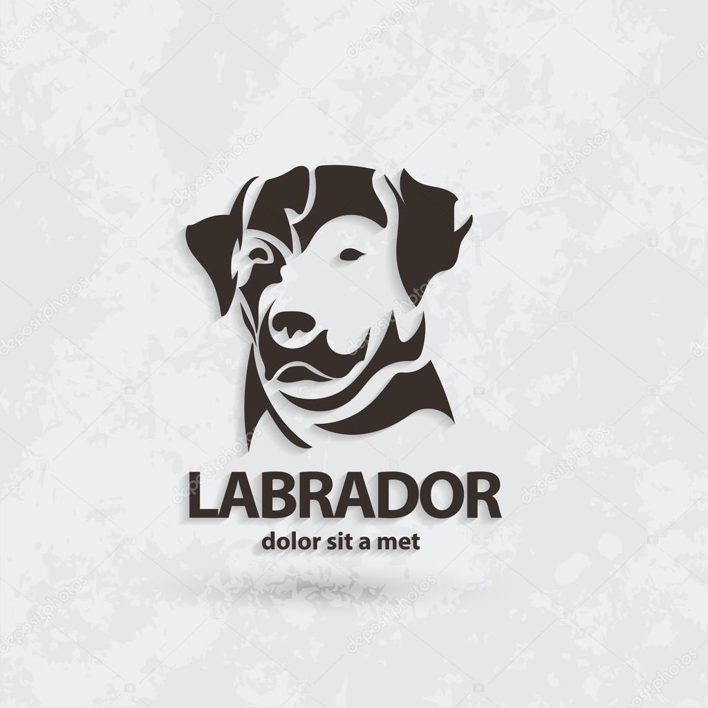 Stylized silhouette of a dog. Artistic creative idea. Labrador logo design template. Vector illustration.