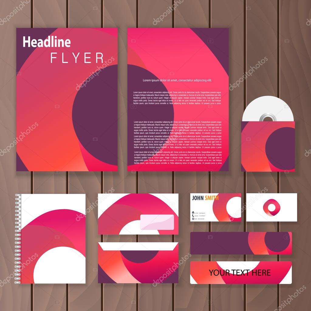 Modern corporate identity. Creative stationery template. Trendy business concept with infinity logo design. Vector illustration.