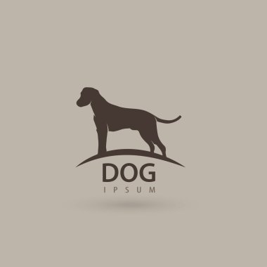 stilize köpek logo tasarımı. sanatsal siluet hayvan. vektör çizim.
