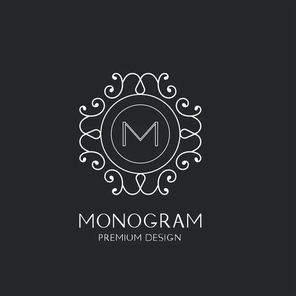 Monogramma artistico elegante floreale. Graziosa linea d'arte logo design. Concetto di business alla moda. Illustrazione vettoriale creativa . — Vettoriale Stock