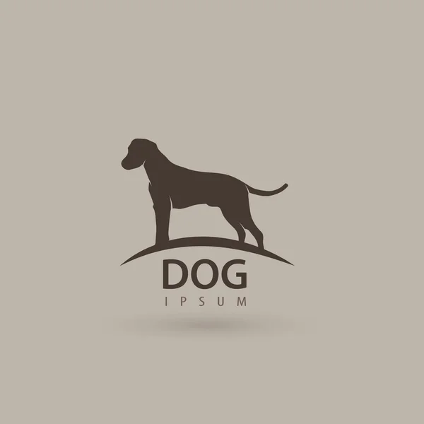 Stylized dog logo design. Artistic animal silhouette. Vector illustration.