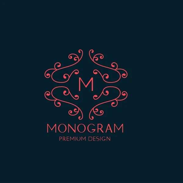 Umělecké elegantní květinové monogram. elegantní linie umění logo design. moderní obchodní koncept. vektorové ilustrace. — Stockový vektor