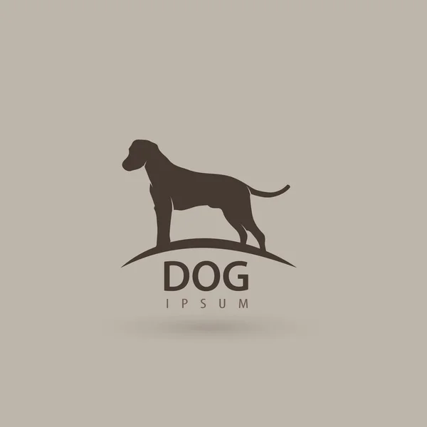 Stilize köpek logo tasarımı. sanatsal siluet hayvan. vektör çizim. — Stok Vektör