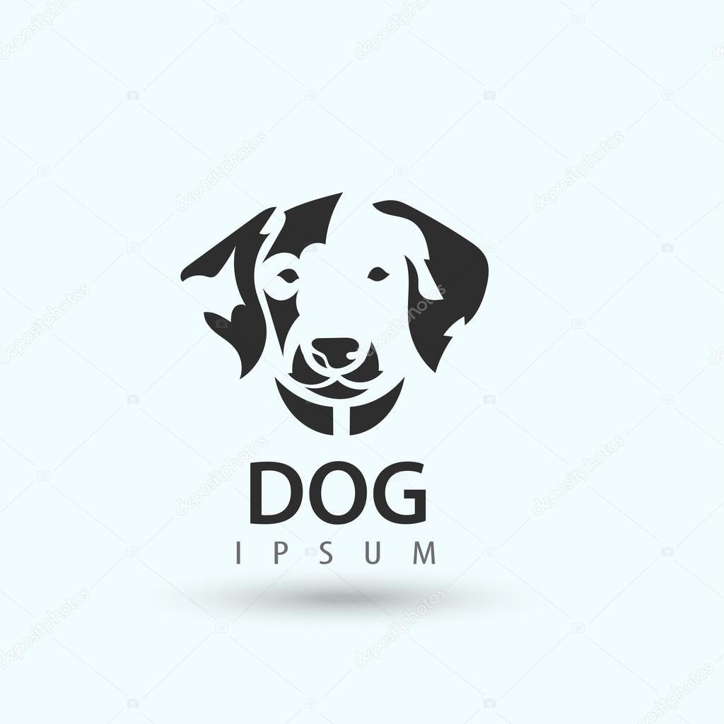 Vector stylized silhouette dalmatian dog. Artistic creative animal logo.