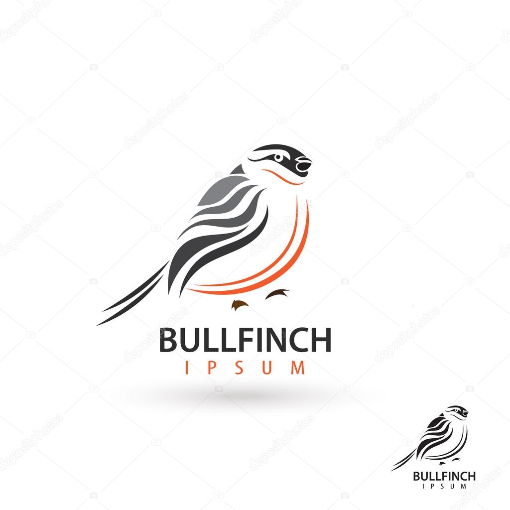 Bullfinch logo design. Abstract concept bird. Creative artistic idea. Vector illustration.
