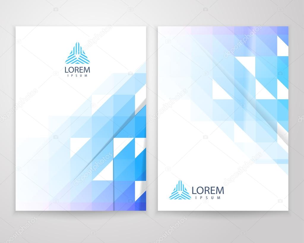 Abstract elegant brochure flyer in A4 size. Trendy business concept with triangle logo design. Creative vector illustration.