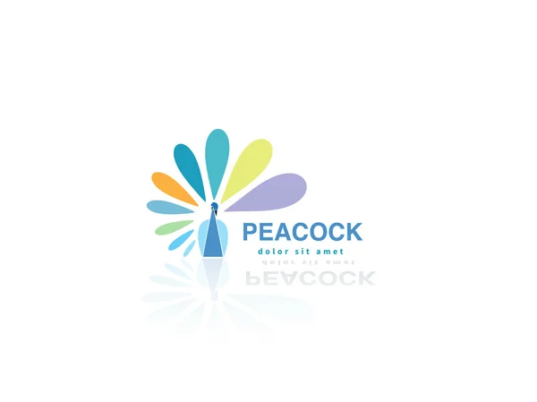 Vector peacock logo design template. Creative concept logotype for your company. — Stock Vector