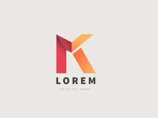 Design creativo del logo, lettera K. Logotipo vettoriale colorato. Elementi di business alla moda . — Vettoriale Stock