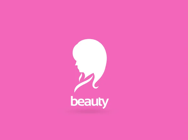 Woman face logo design template. Girl silhouette - cosmetics, beauty, health and spa, fashion themes. Creative vector icon. — Stock Vector