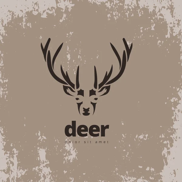 Icona artistica stilizzata di cervo. Silhouette animali selvatici. Design creativo del logo artistico. Illustrazione vettoriale . — Vettoriale Stock