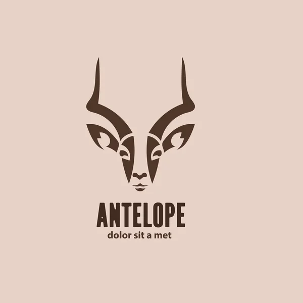 Sanatsal vektör siluet antilop. Stilize fikir vahşi hayvan logo tasarım şablonu. — Stok Vektör