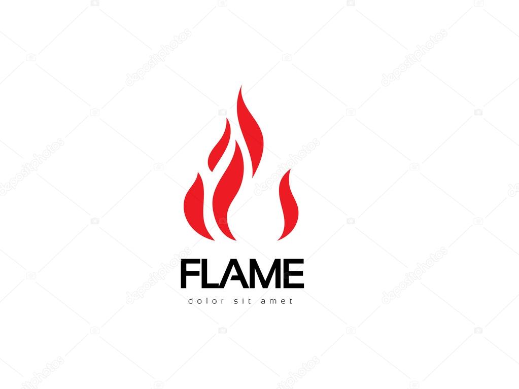 Abstract flame logo design. Creative fire logotype. Vector business icon.