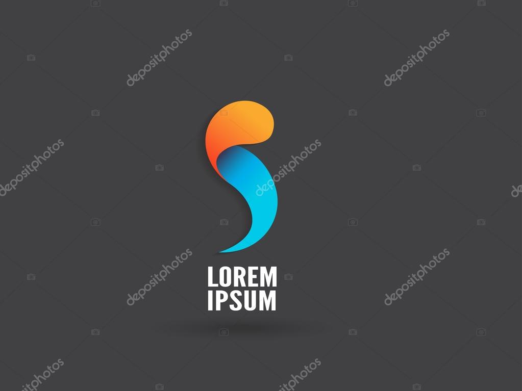 Abstract logo design, letter S. Trendy business concept logotype. Creative vector icon.