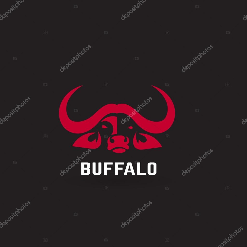 Stylized silhouette of a buffalo. Artistic creative idea. Animals logo design template. Vector illustration.