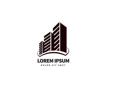 Soyut logo tasarım şablonu oluşturma. Gökdelen Emlak iş Tema simgesi. Vektör çizim.