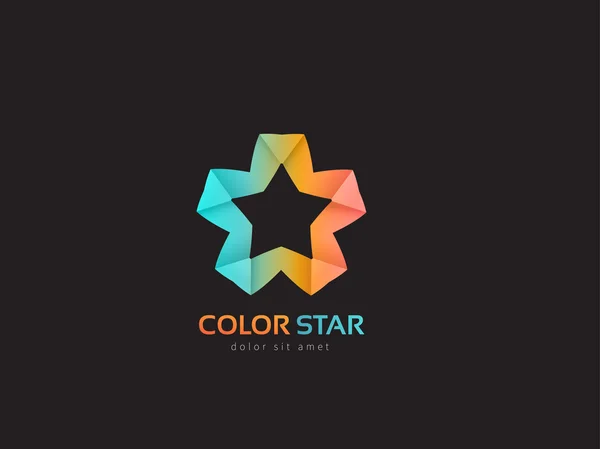 Diseño abstracto del logotipo de la estrella infinita de colores. Icono de concepto de negocio creativo. Vector idea logo . — Archivo Imágenes Vectoriales