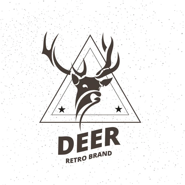 Stylized Deer Element in Vintage Style for Logotype, Label, Badge, T-shirts and other Design. Artistic Vector Illustration. — Stock Vector