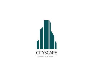 Soyut logo tasarım şablonu oluşturma. Şirketiniz için yaratıcı cityscape logo.