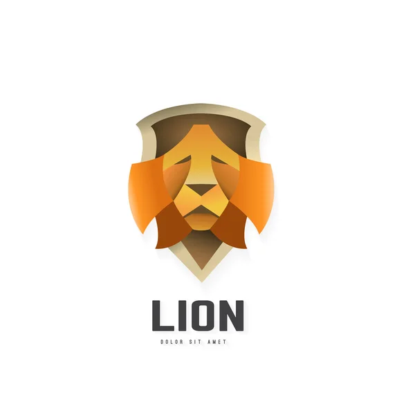 Modèle de conception de logo lion coloré. Animal sauvage stylisé . — Image vectorielle