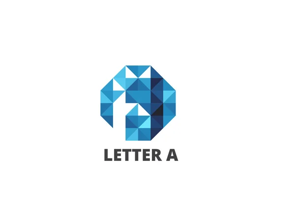 육각형 로고 아이콘 디자인 서식 파일, 편지 A. 벡터 비즈니스 요소. — 스톡 벡터