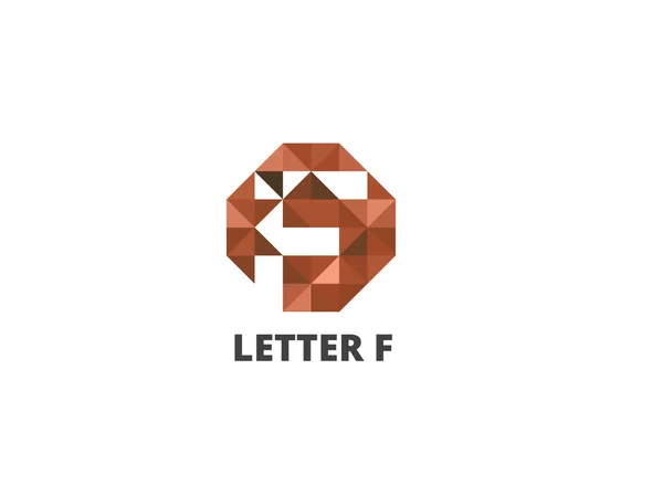 Hexagon logo icon design template, buchstabe f. vektor business elements. — Stockvektor