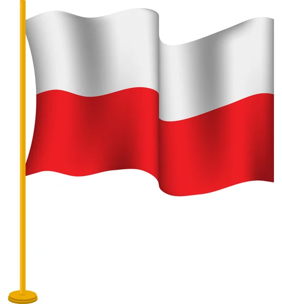 Bandeira de poland — Vetor de Stock