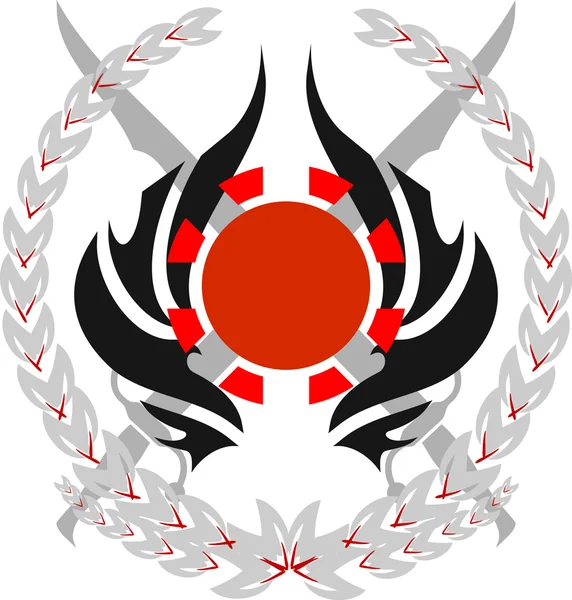 Kulaklar, çapraz ve kılıç ile logo