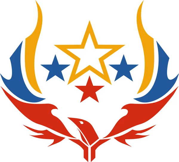 Phoenix logotyp med stjärna — Stock vektor
