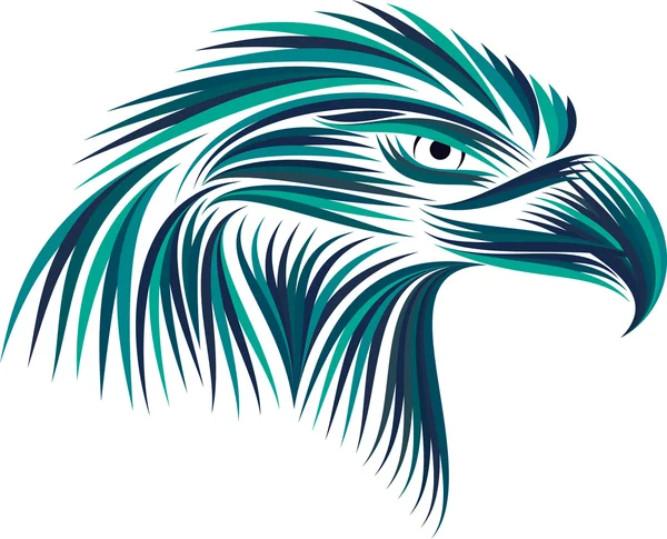 Beyaz arka plan üzerinde renkli kafa kartal