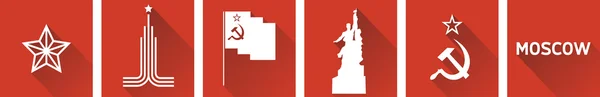 Rusya tarihi için düz tasarım vintage simgeler