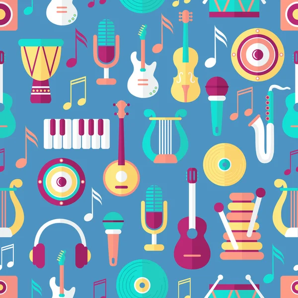 Patrón musical sin costuras — Vector de stock