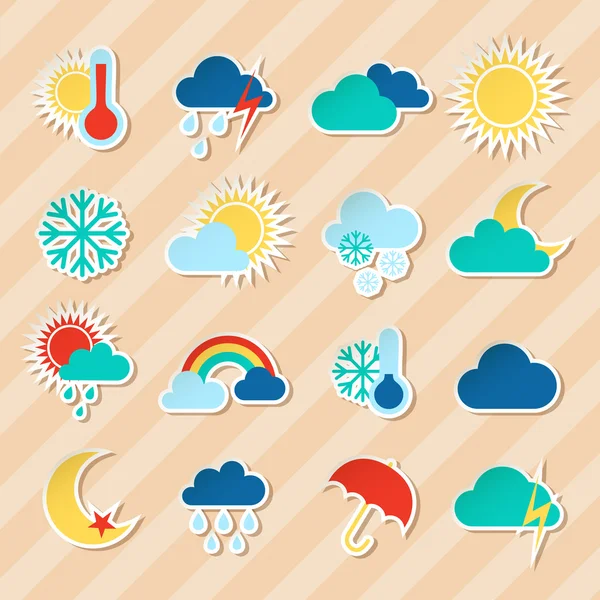 Weather stickers set — Stock Vector