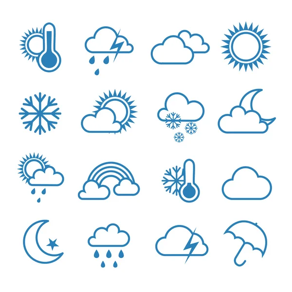 Aantal overzicht weerpictogrammen — Stockvector