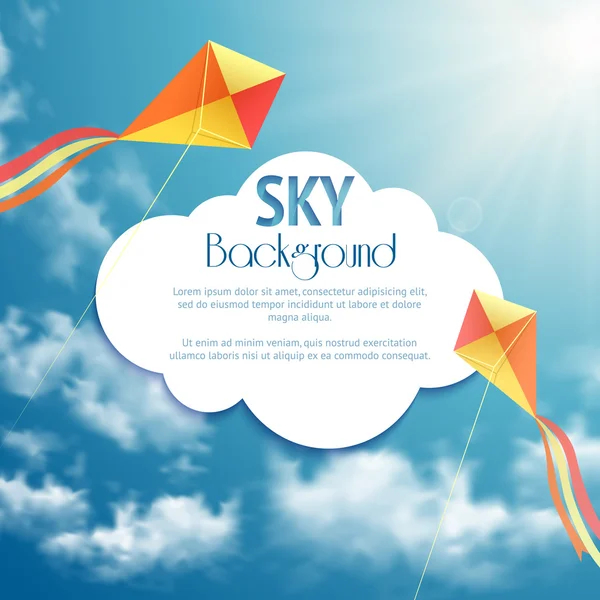 Sky background with kites — Stock Vector