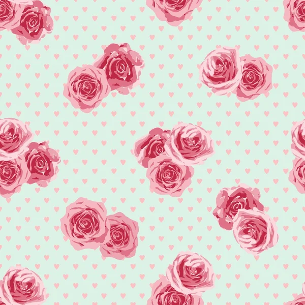 Flower seamless pattern with roses — Stock Vector