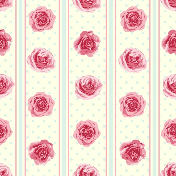 Flower seamless pattern with roses — Stock Vector