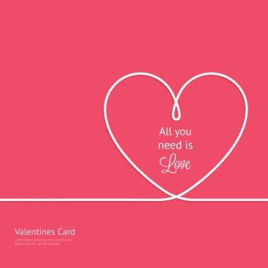 Valentines card with line heart clipart