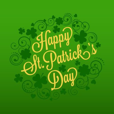 Yonca ve tipografi ile St. Patricks kartı