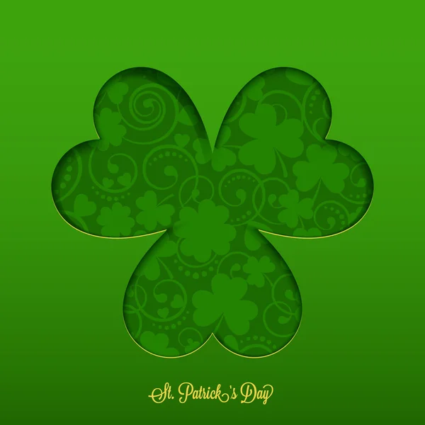 St. Patricks kaart met silhouet klaver — Stockvector