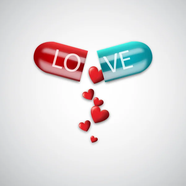 Love capsule. Vector illustration — Stock Vector