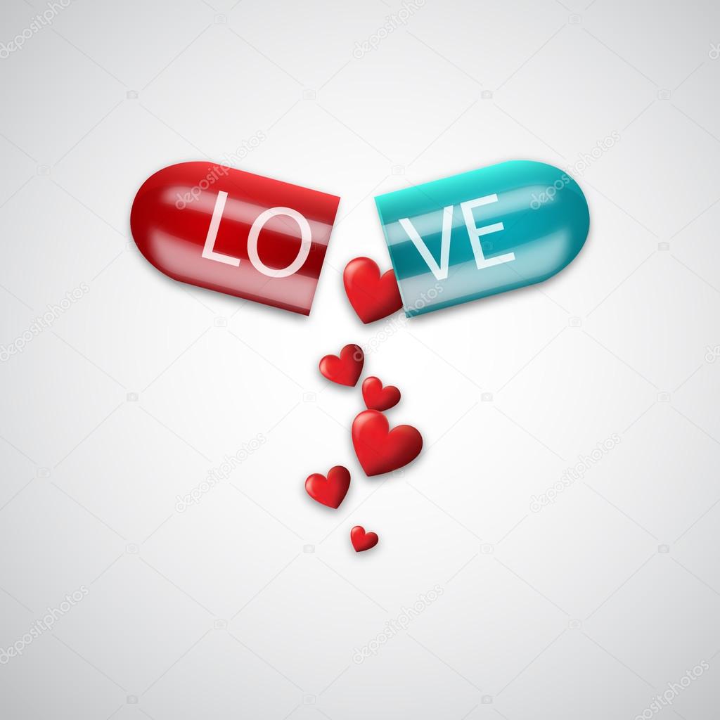 Love capsule. Vector illustration for your design