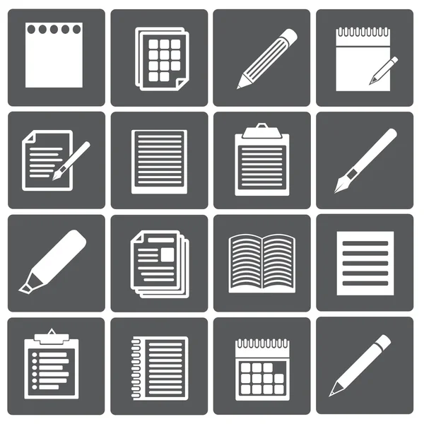 Set of paper documents and pencils icons — 스톡 벡터