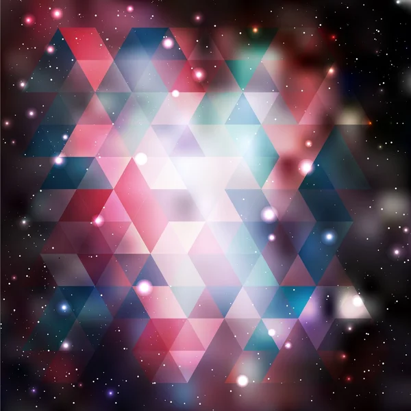 Háromszög háttér textúra galaxis — Stock Vector