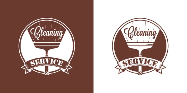Serviço de limpeza Vector Vintage Logos — Vetor de Stock