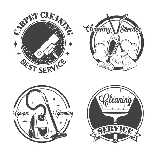 Σύνολο των εκλεκτής ποιότητας λογότυπα, ετικέτες και εμβλήματα, υπηρεσίες καθαρισμού — Διανυσματικό Αρχείο