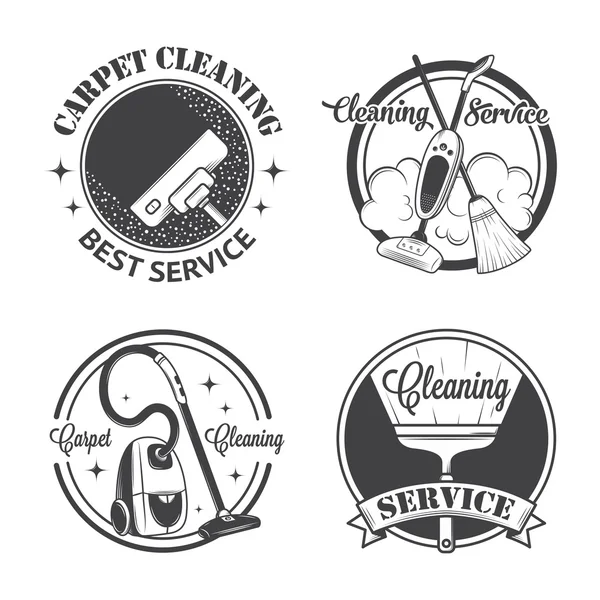 Conjunto de logotipos, etiquetas y distintivos vintage servicios de limpieza — Vector de stock