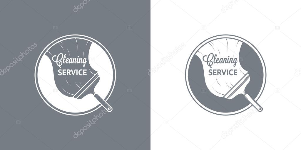 Cleaning Service Vector Vintage Logos in two color
