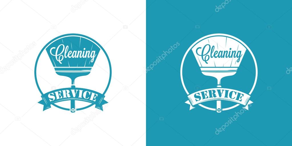 Cleaning Service Vector Vintage Logos in two color