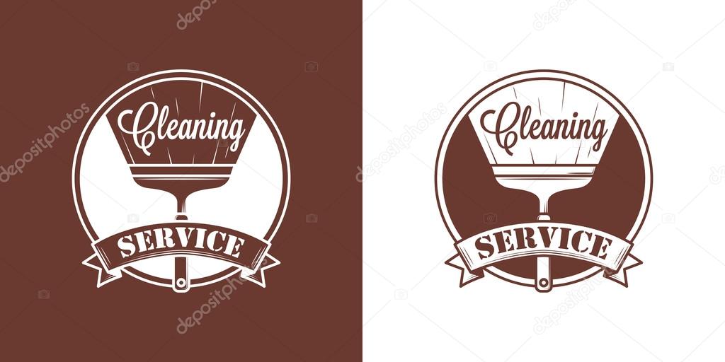 Cleaning Service Vector Vintage Logos in two color